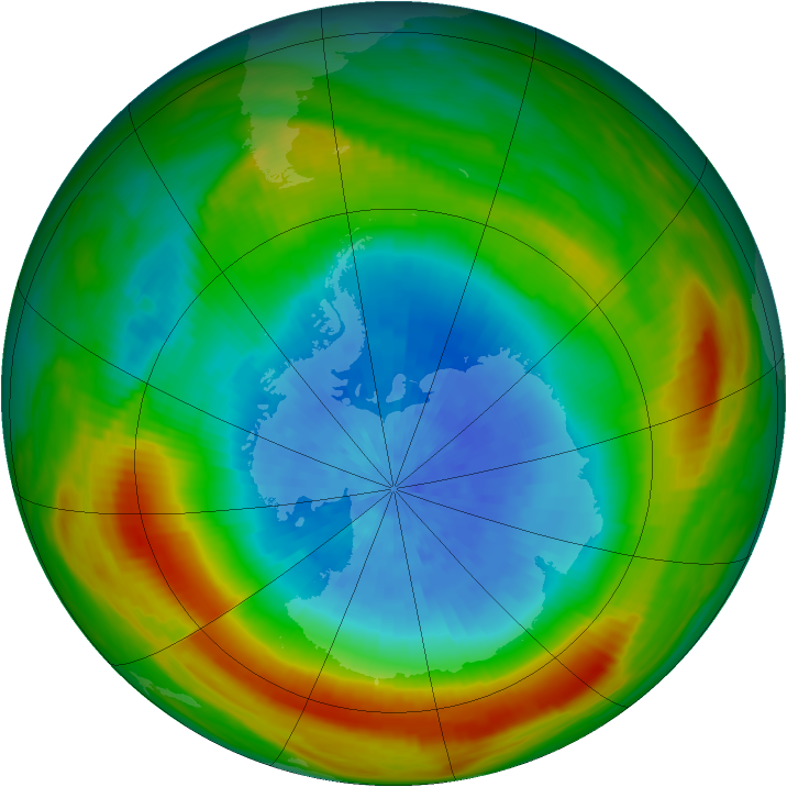 Antarctic ozone map for 02 October 1980